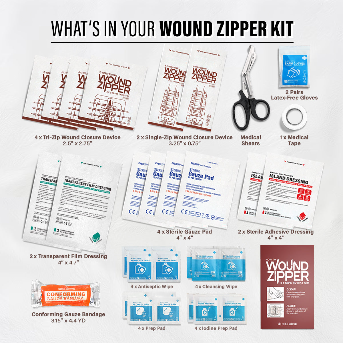 Wound Closure Kit (6 Zip Complete Kit)