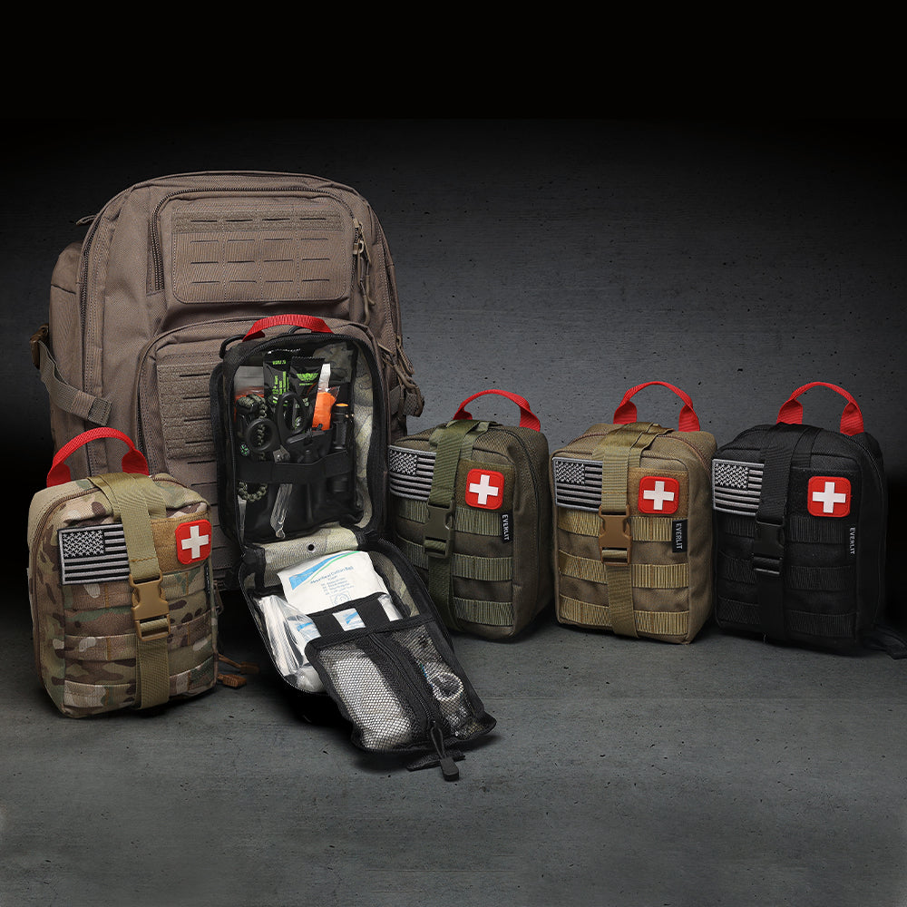 EVERLIT 250 Pieces Survival First Aid Kit IFAK Molle System Compatible  Outdoor Gear Emergency Kits