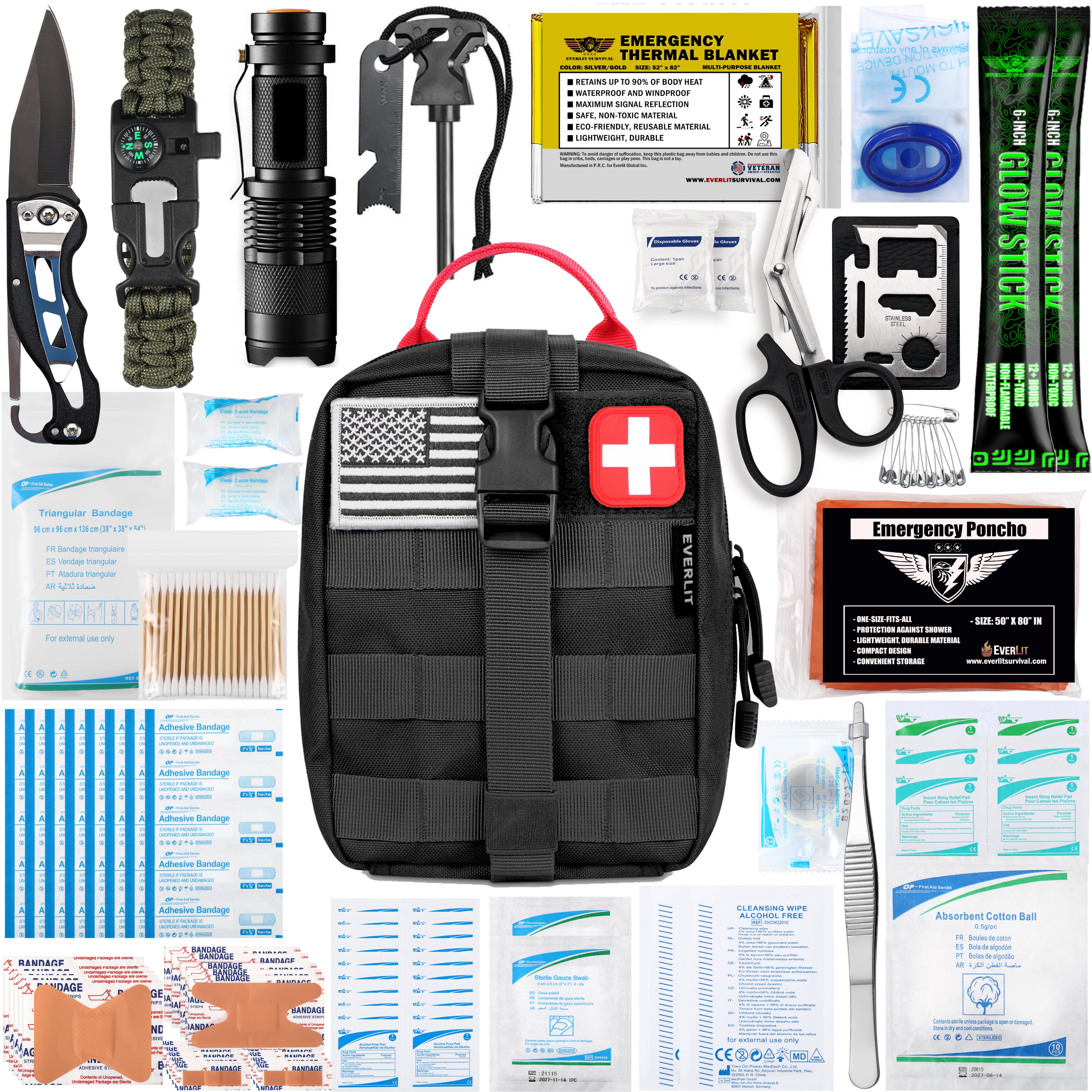 First Aid Kit for Home/Businesses (200 Piece) Emergency Kit/Travel First  Aid Kit for Car. Small First Aid Kit. Home First Aid Kit Bag  Survival/Medical kit. Car First Aid kit/First Aid Kits Travel